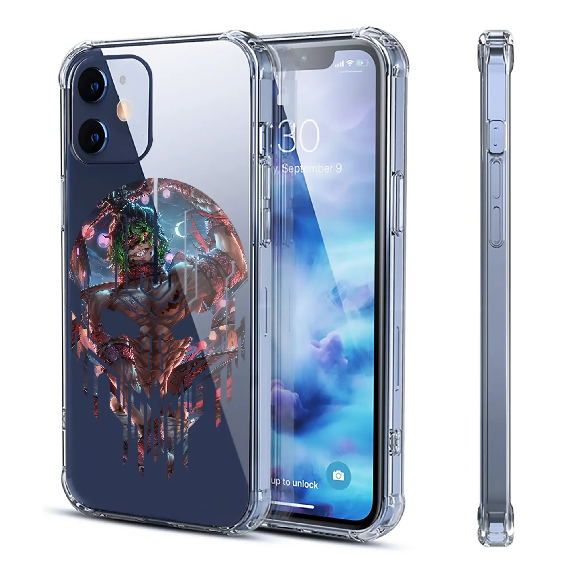 鬼滅の刃 グッズ,妓夫太郎 - IPhone 12シリーズ対応 ・ 透明スマホケース ・ クリアソフトケース ・ TPU素材 ・ 耐衝撃 ・ 高密着 ・ 防汚 防指紋 ・ 簡単着脱